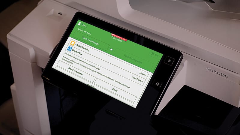 Ecran imprimante Translate & Print App Ecran imprimante Translate & Print App